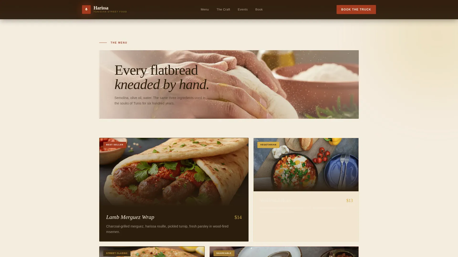 Bold Tunisian Food Truck Landing Page Template