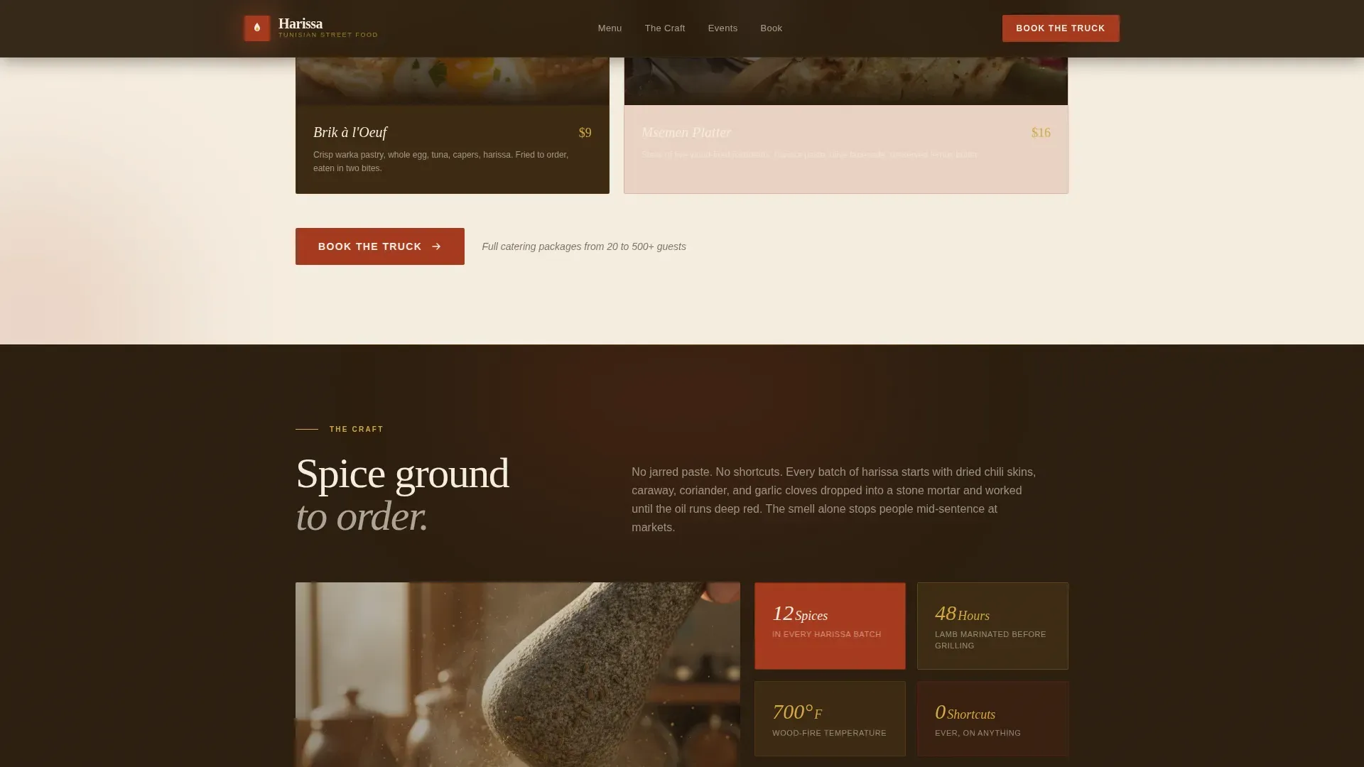 Bold Tunisian Food Truck Landing Page Template