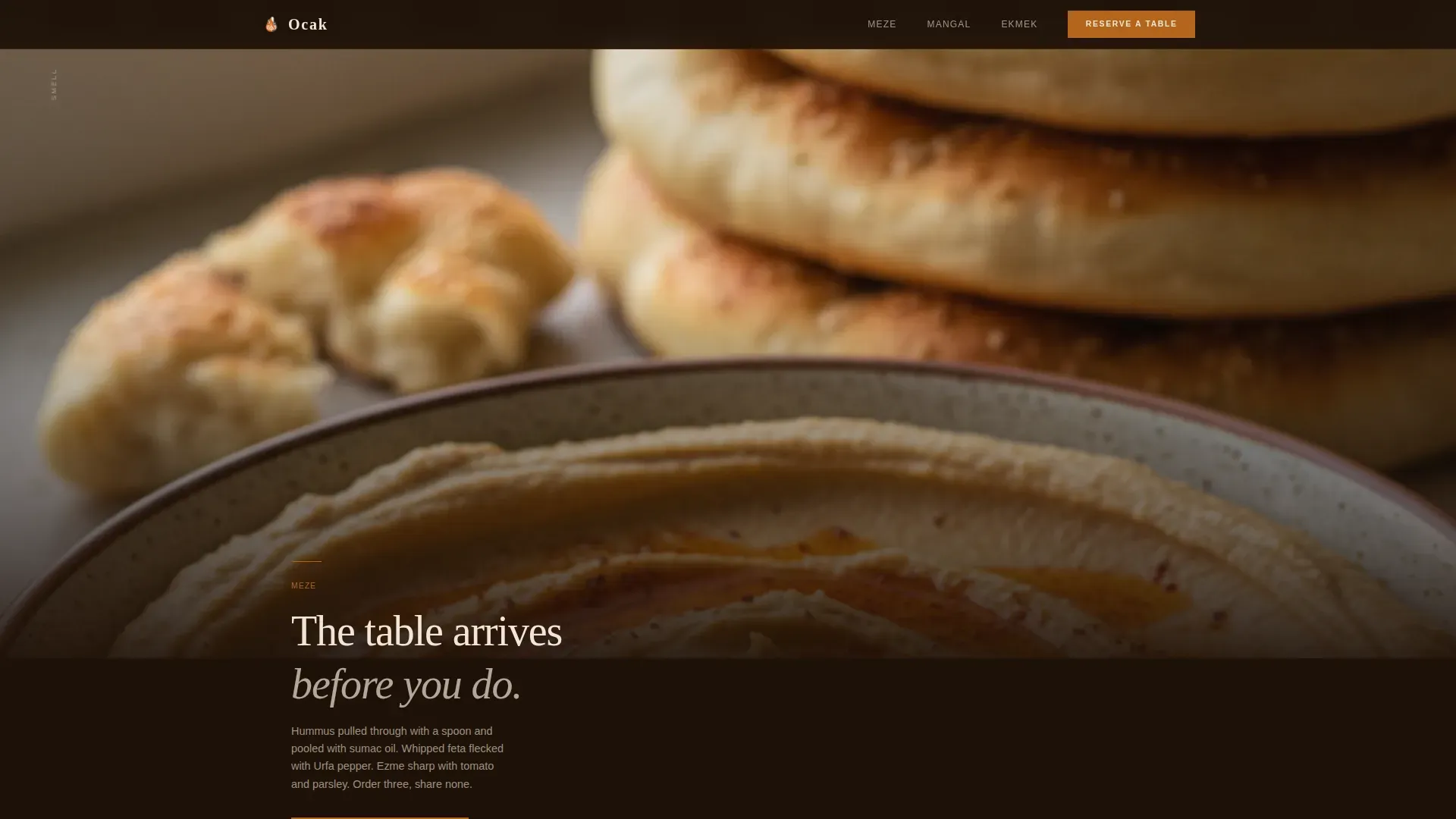Warm Artisan Wood-Fired Turkish Dining Landing Page Template