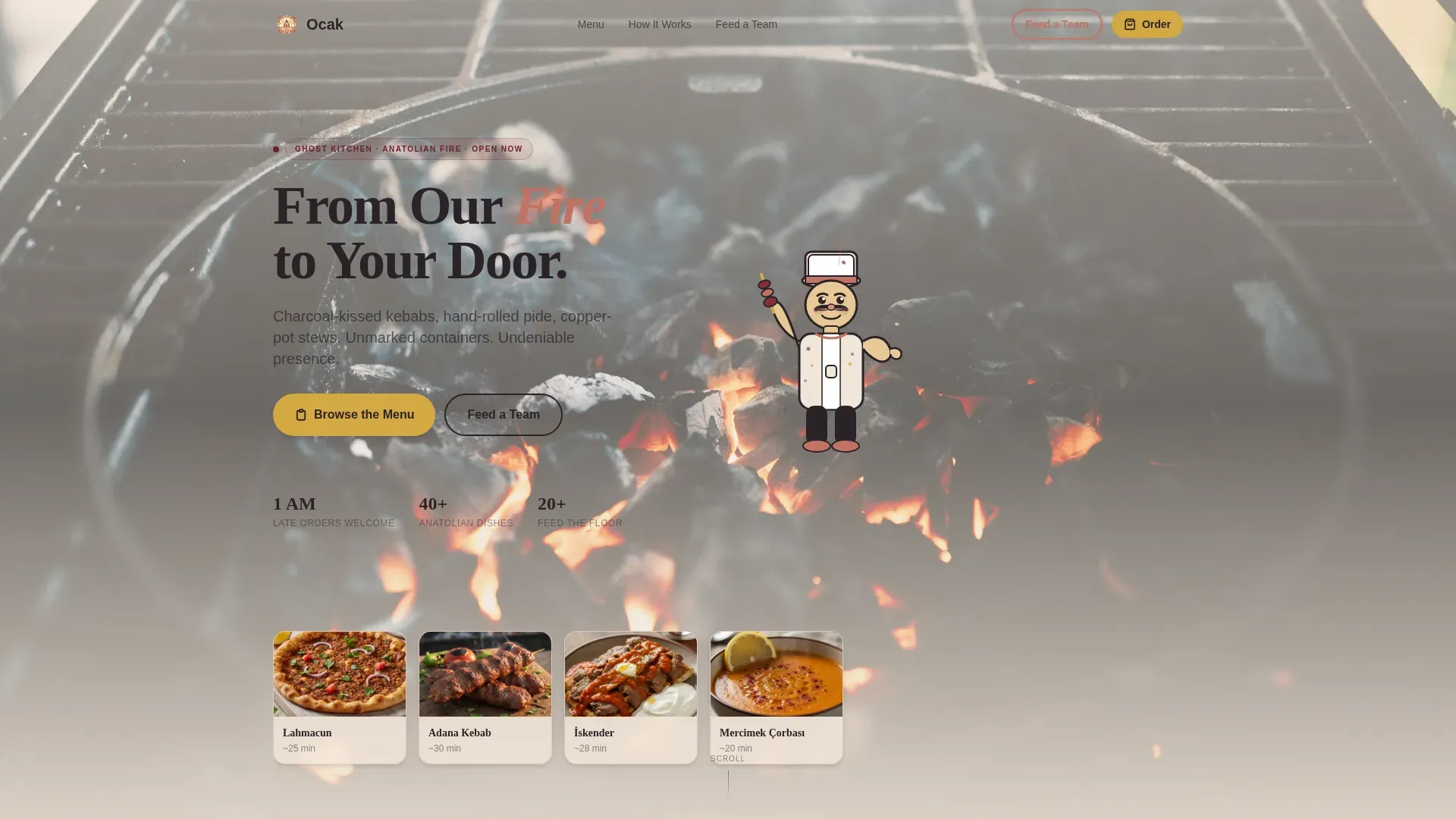 Turkish Cloud Kitchen Landing Page Template