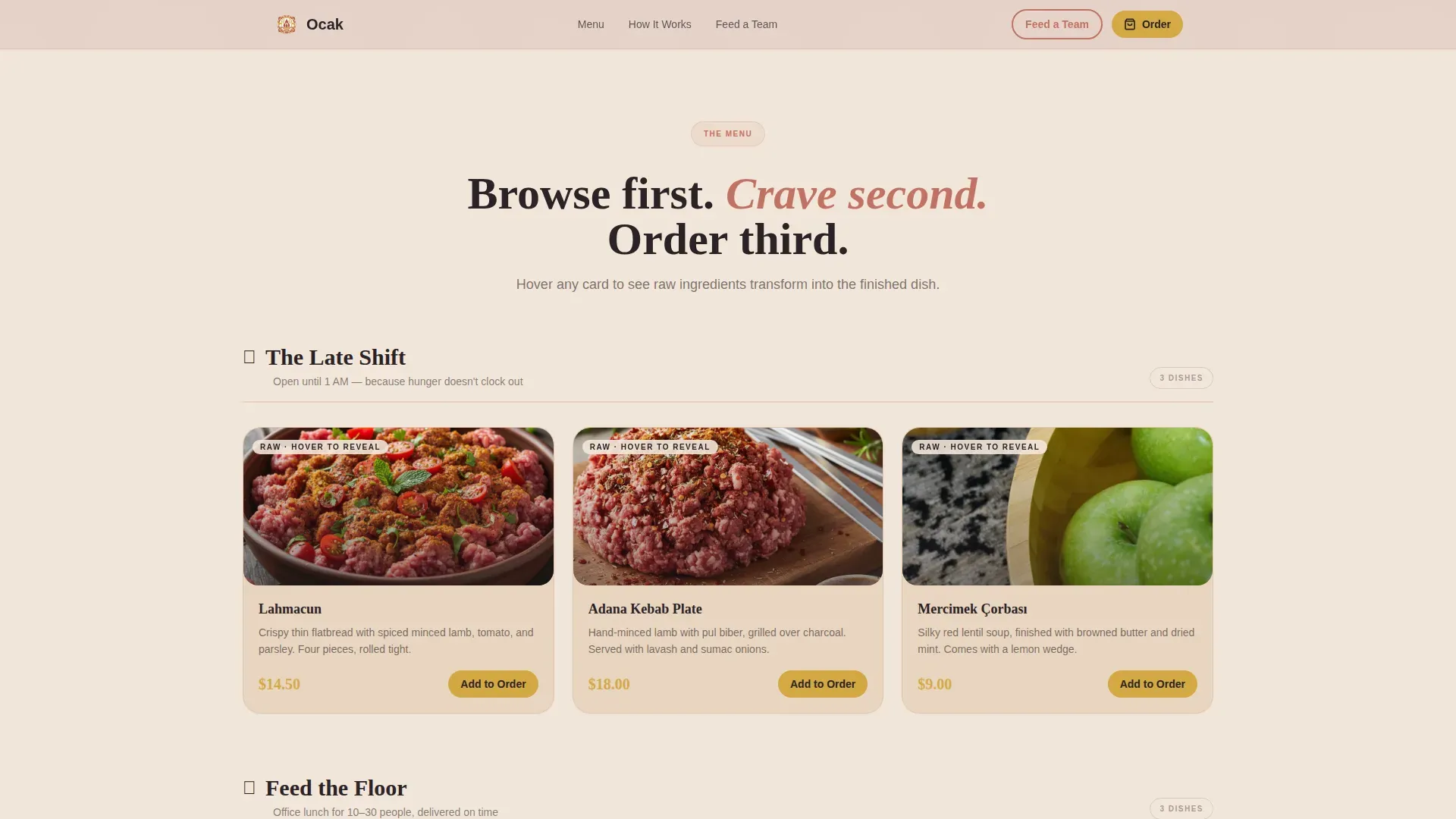Turkish Cloud Kitchen Landing Page Template