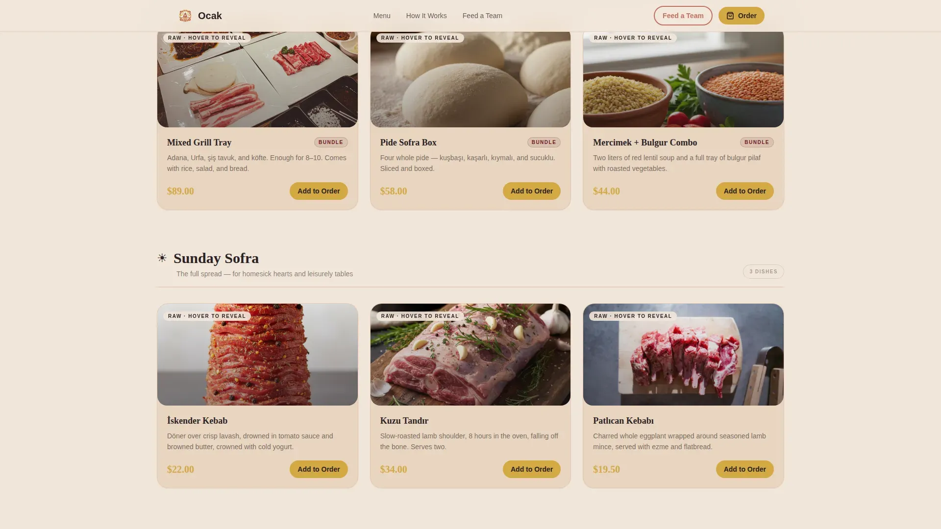 Turkish Cloud Kitchen Landing Page Template
