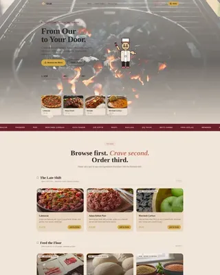 Turkish Cloud Kitchen Landing Page Template
