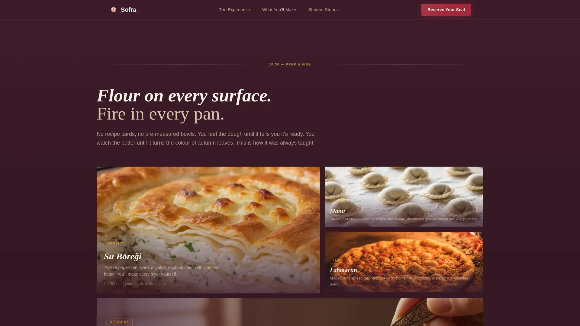 Turkish Cooking Class Landing Page Template