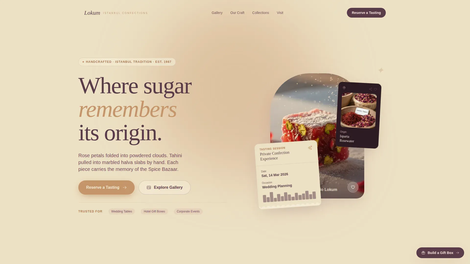 Expert Chocolate & Confectionery Appointment Booking Website Template