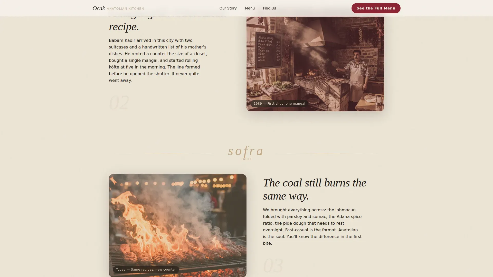 Warm Artisan Turkish Fast Casual Landing Page Template