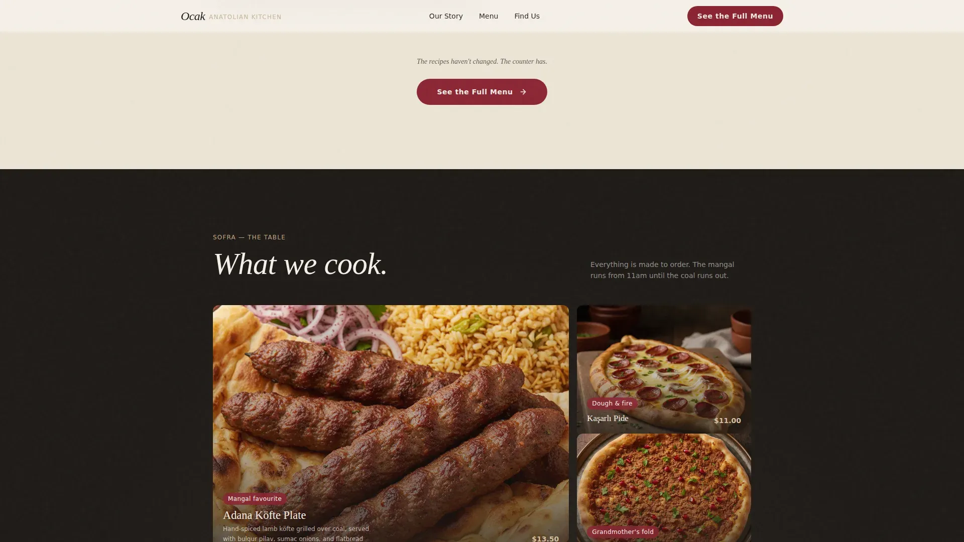 Warm Artisan Turkish Fast Casual Landing Page Template