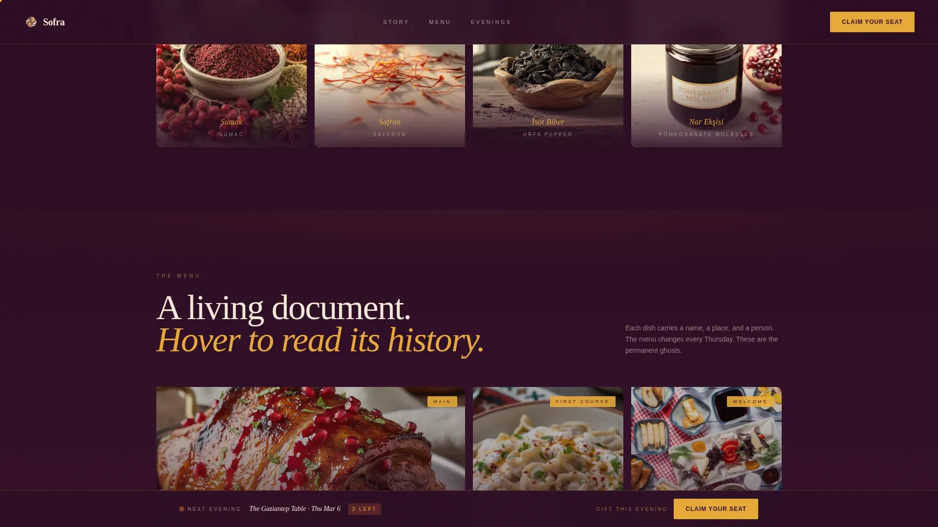 Turkish Supper Club Landing Page Template