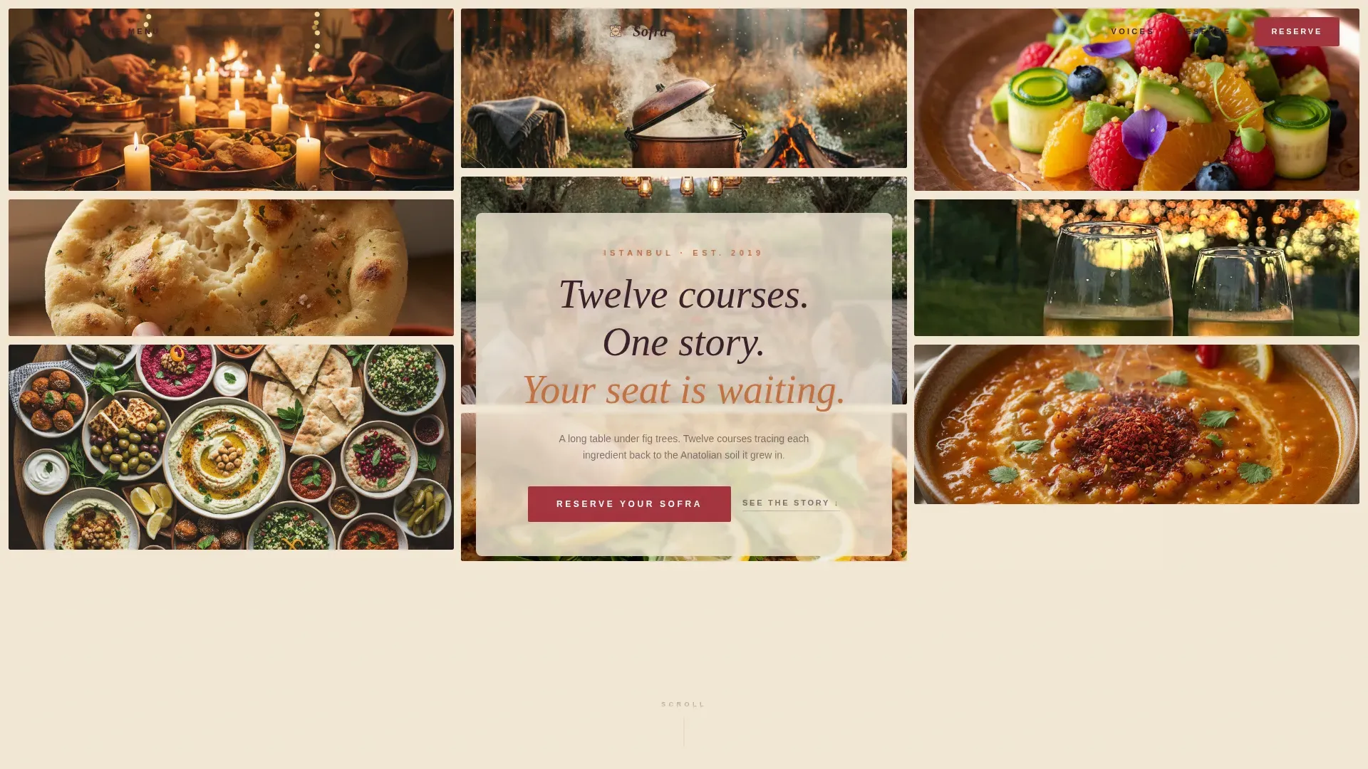 Anatolian Tasting Menu Landing Page Template