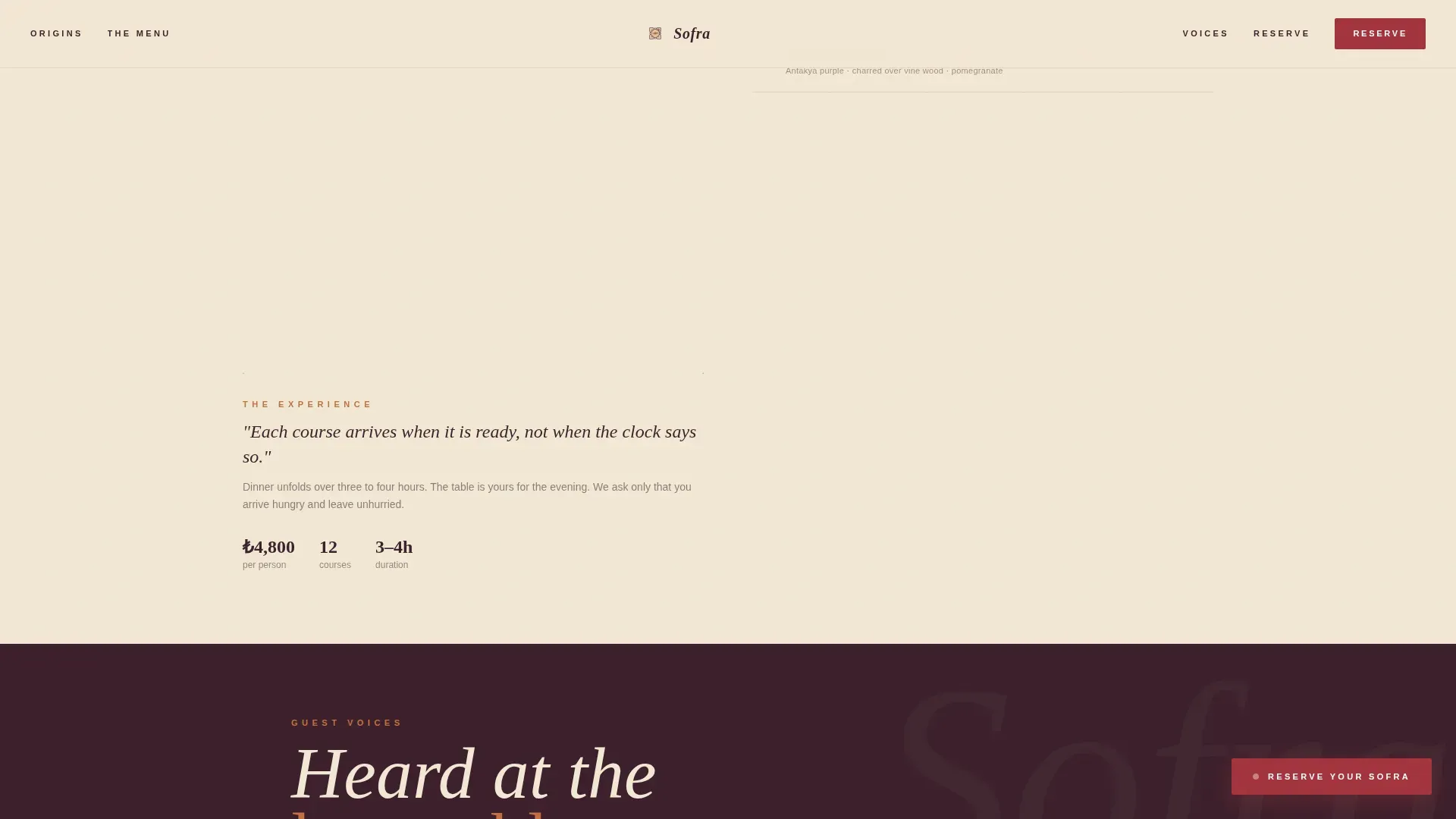 Anatolian Tasting Menu Landing Page Template