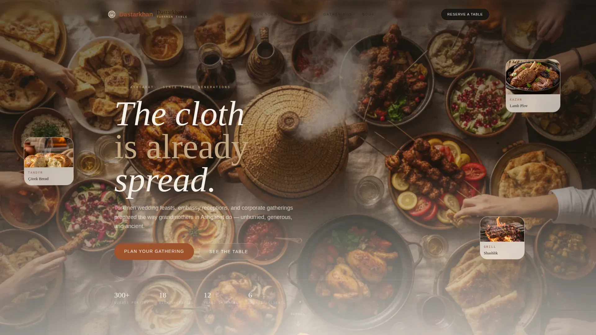 Luxury Turkmen Catering Landing Page Template