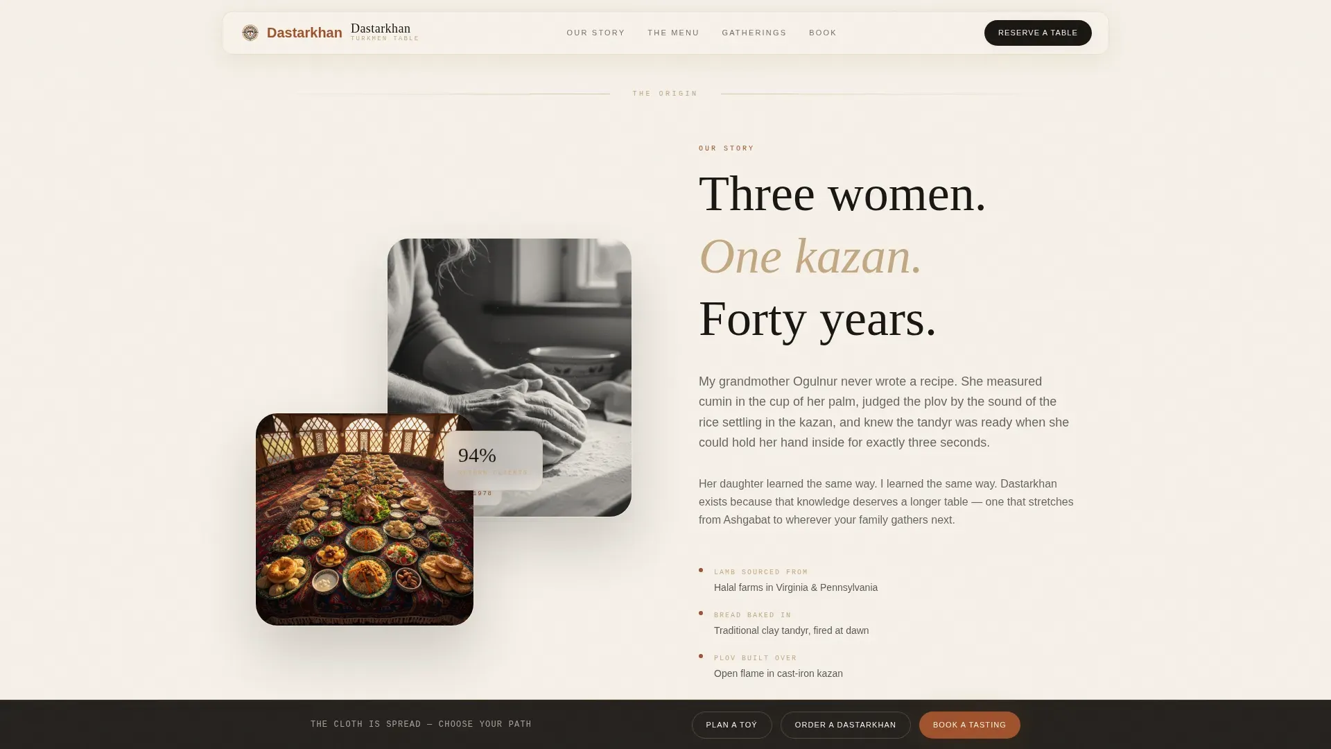 Luxury Turkmen Catering Landing Page Template