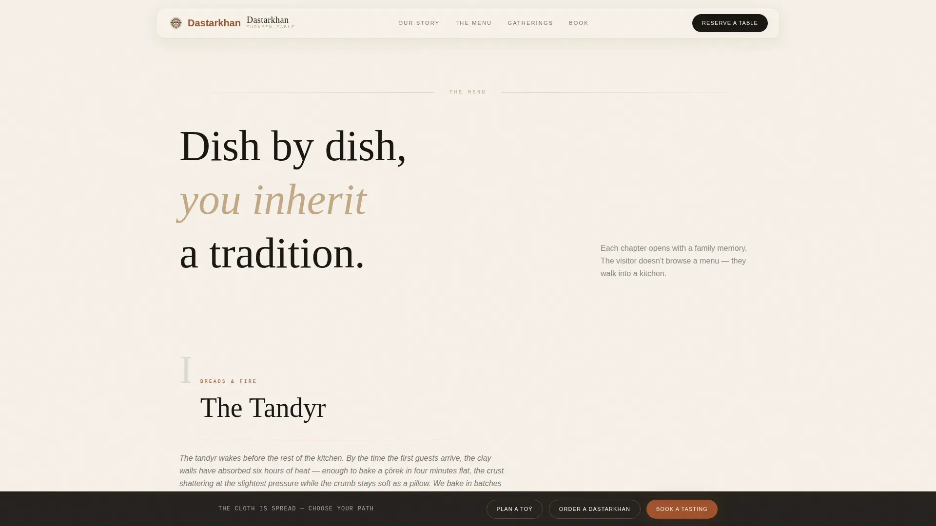 Luxury Turkmen Catering Landing Page Template