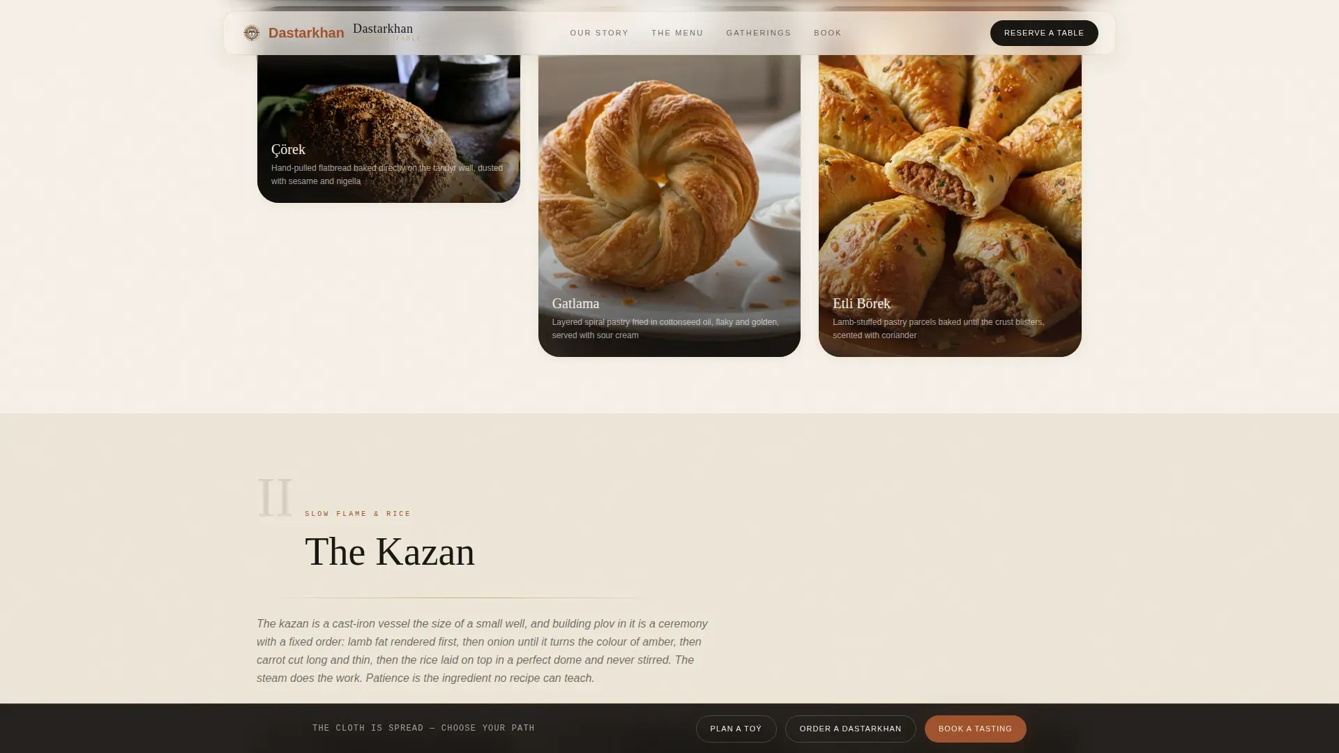 Luxury Turkmen Catering Landing Page Template