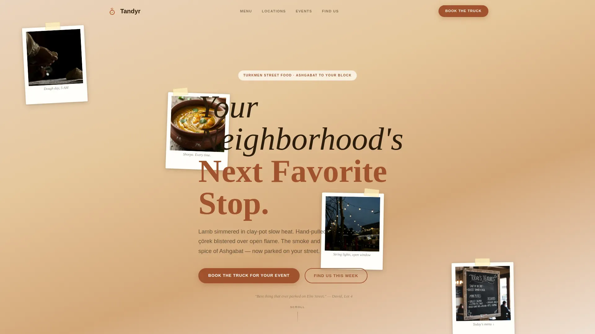 Turkmen Food Truck Landing Page Template