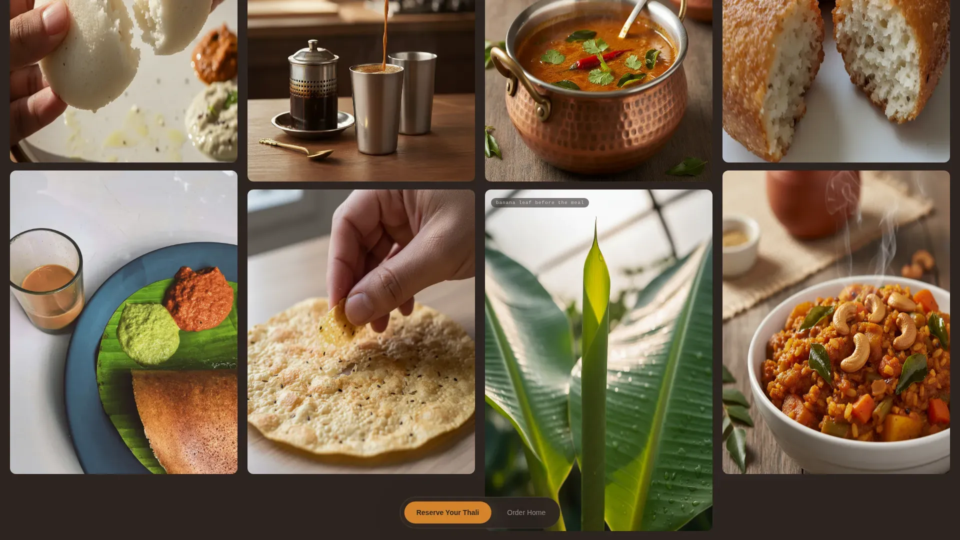 Serene Udupi Restaurant Landing Page Template