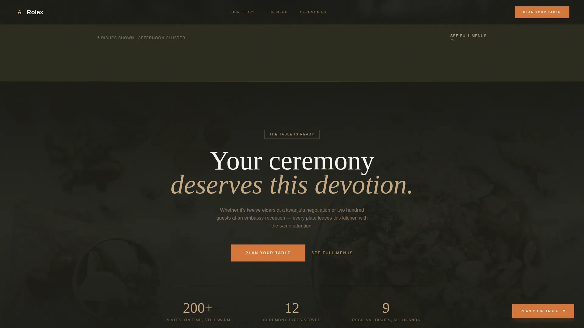 Ugandan Catering Gallery Landing Page Template