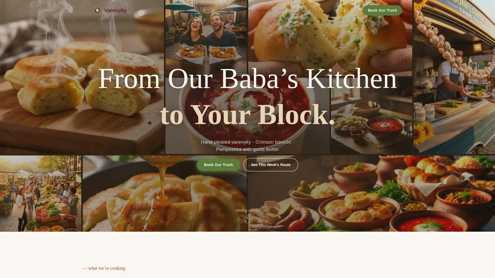 Ukrainian Food Truck Landing Page Template