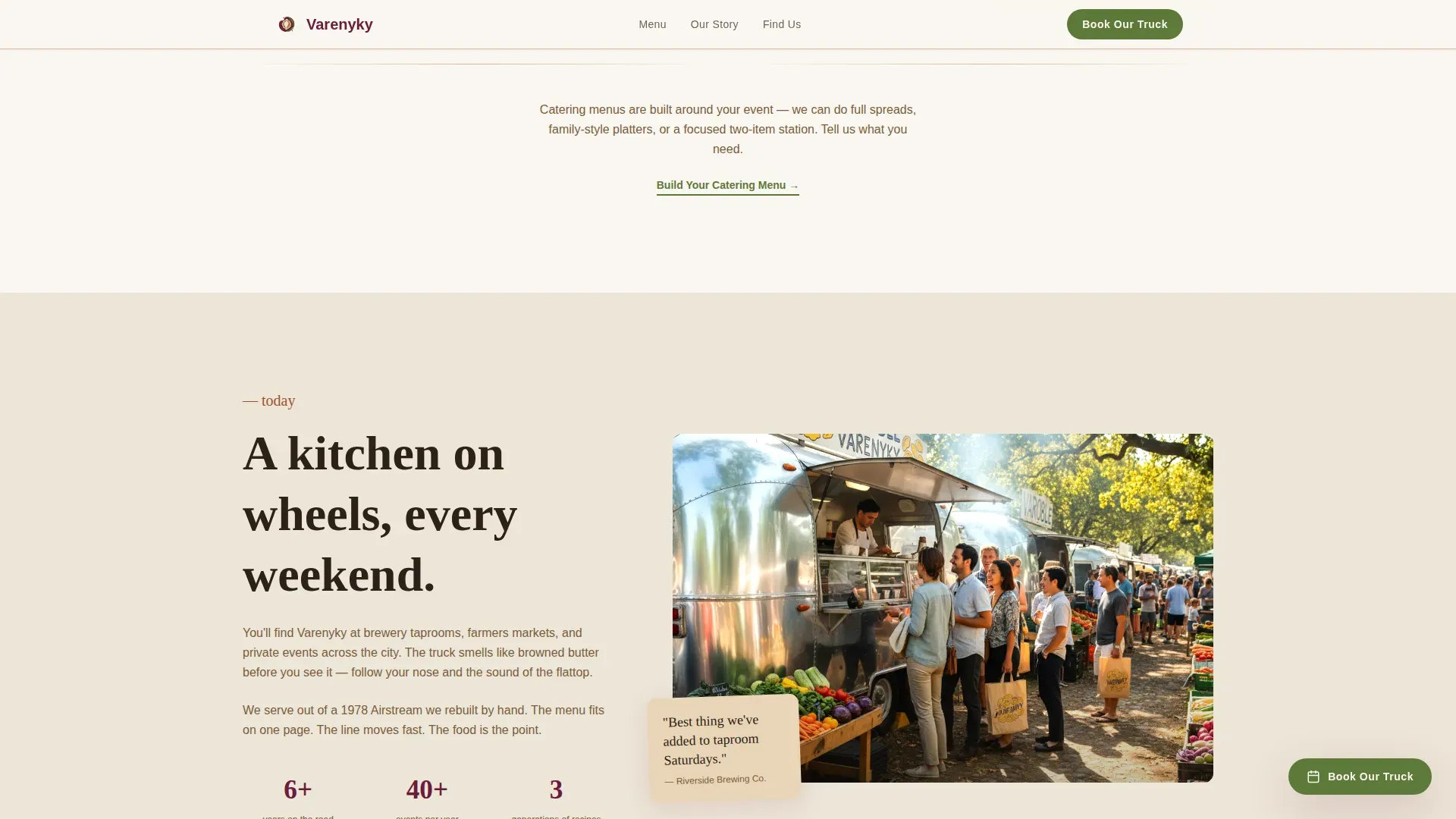 Ukrainian Food Truck Landing Page Template