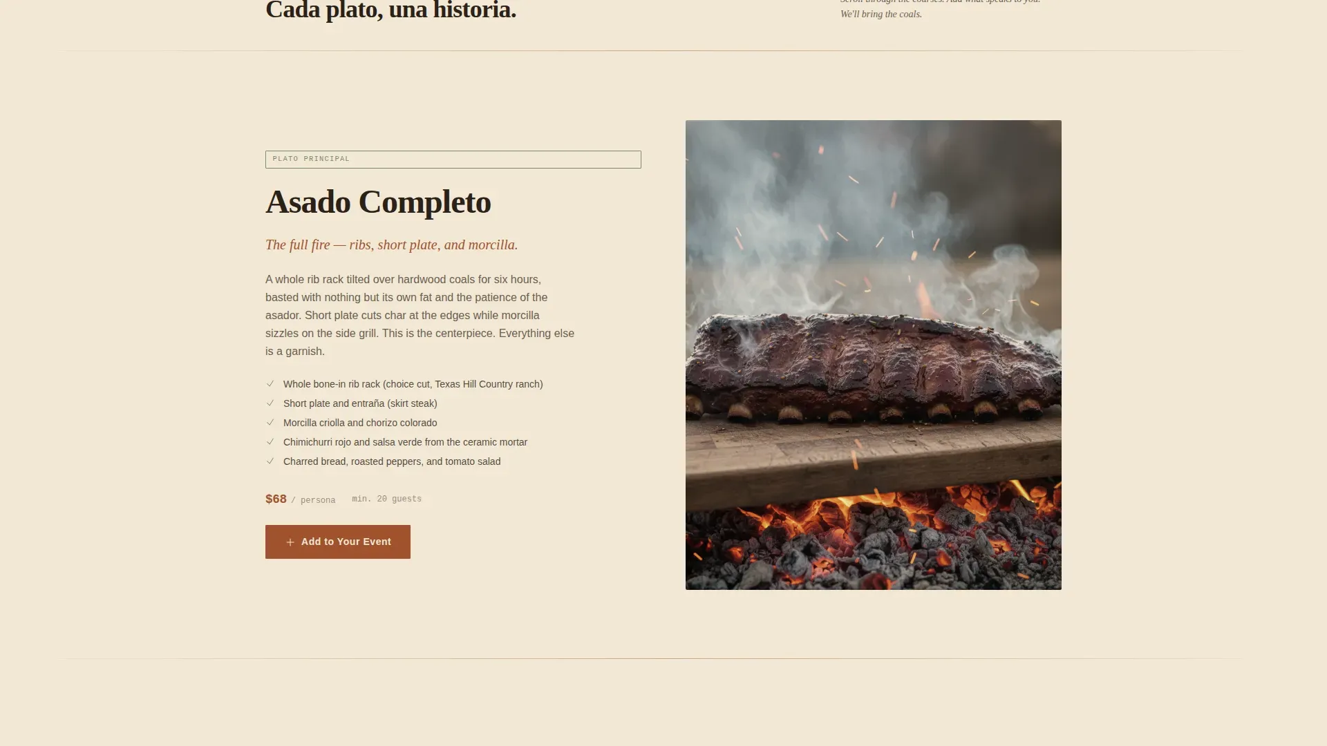 Uruguayan Catering Landing Page Template