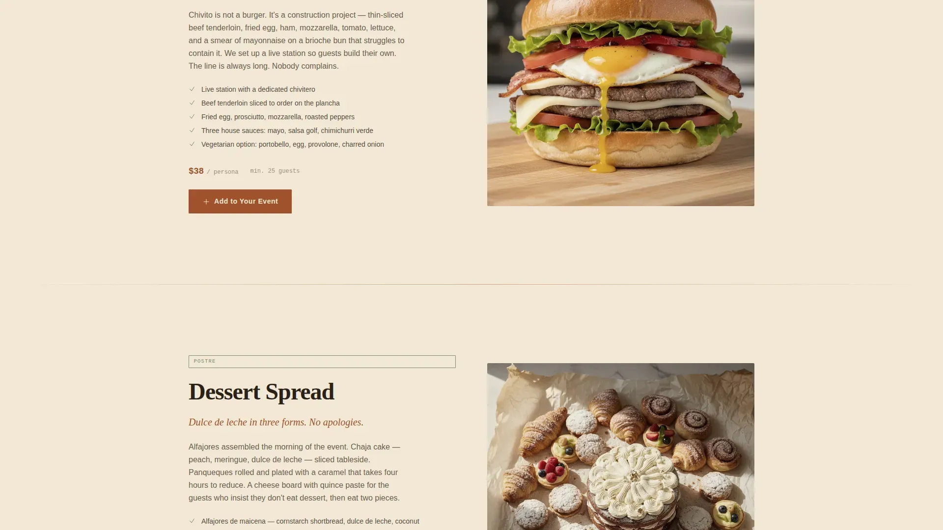 Uruguayan Catering Landing Page Template