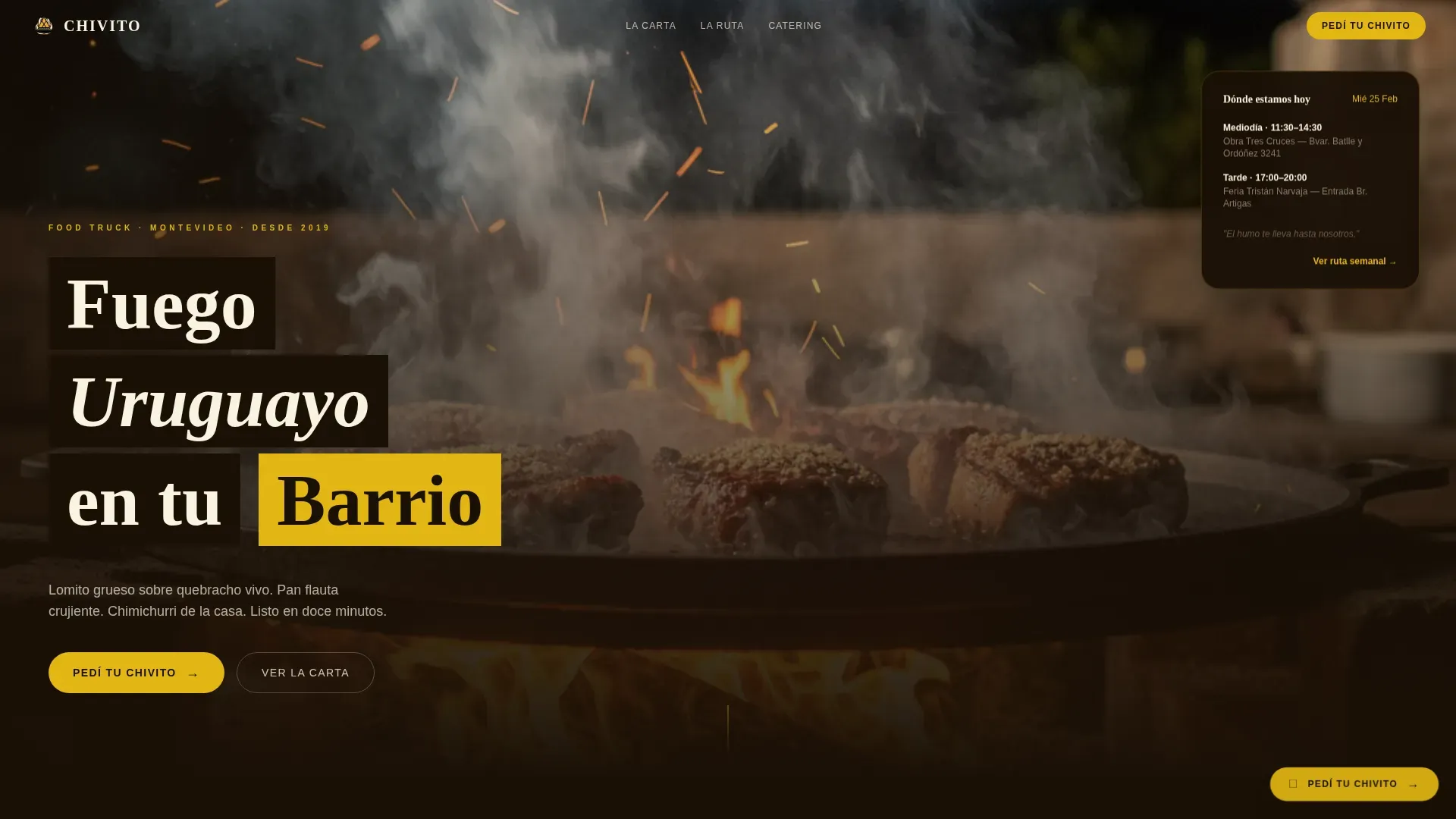 Uruguayan Food Truck Landing Page Template