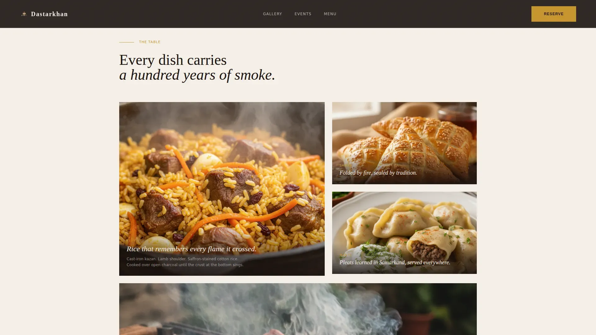 Uzbek Catering Event Registration Landing Page