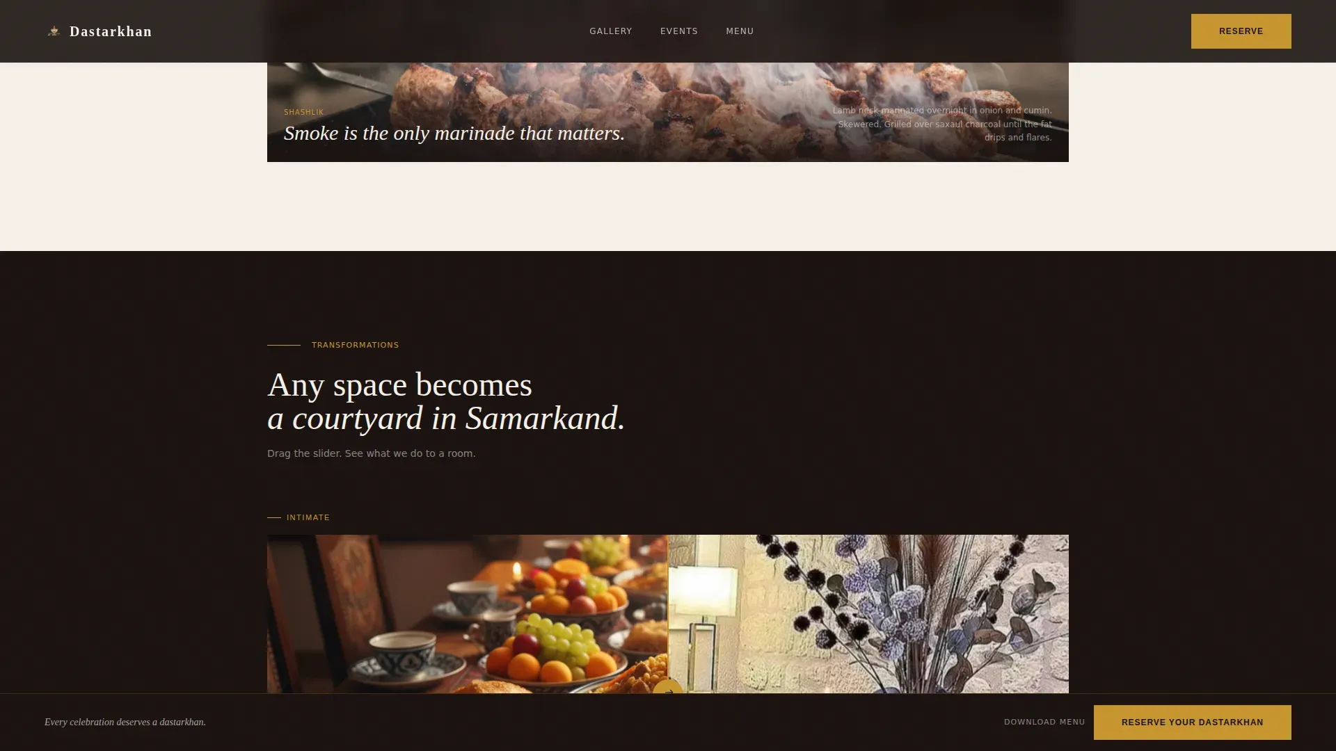 Uzbek Catering Event Registration Landing Page