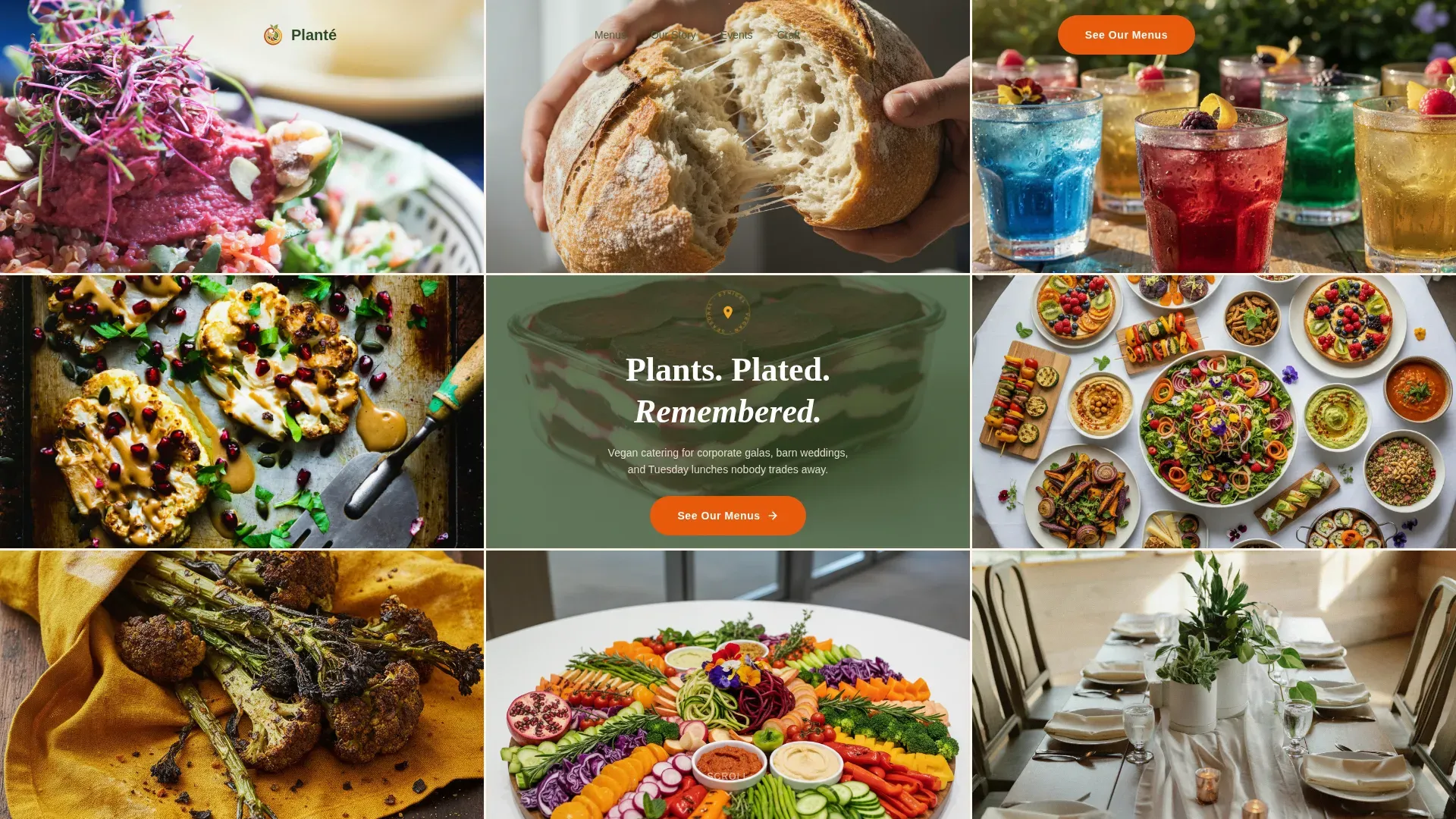 Organic Vegan Catering Landing Page Template