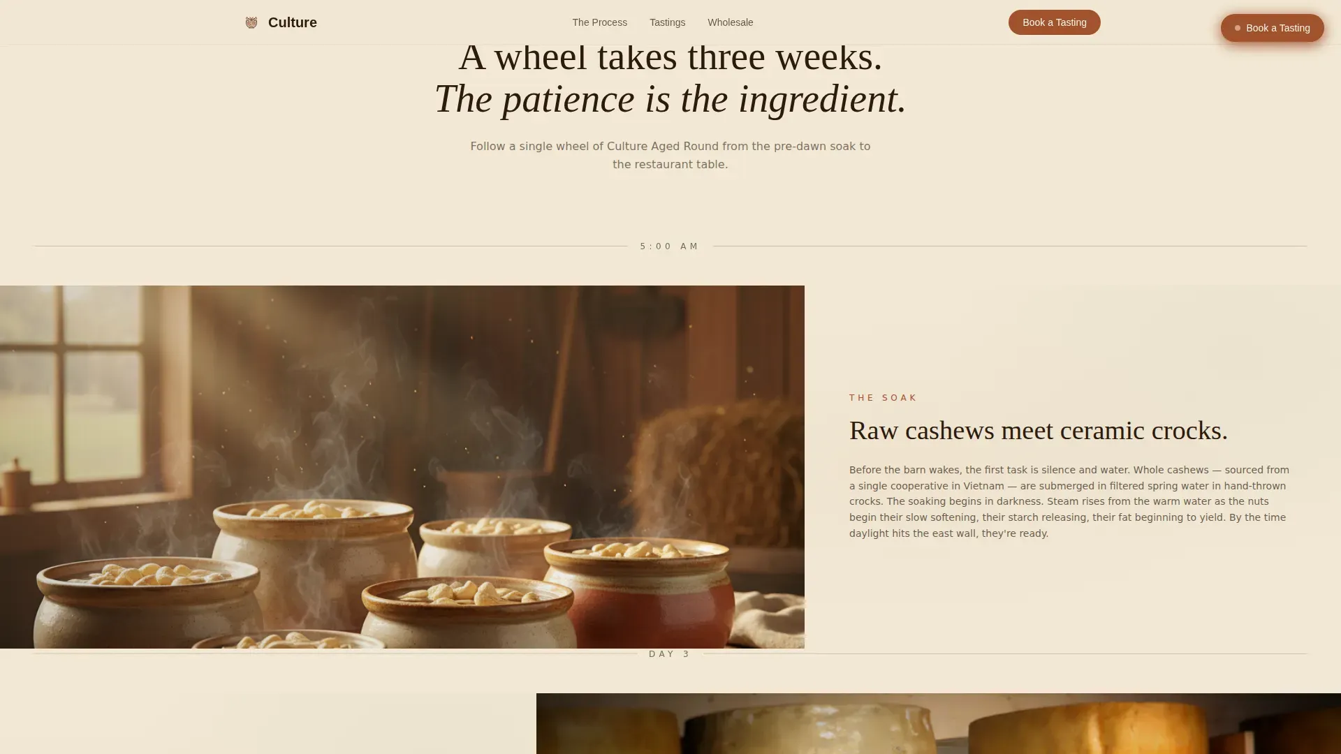 Artisan Vegan Creamery Tasting Landing Page Template