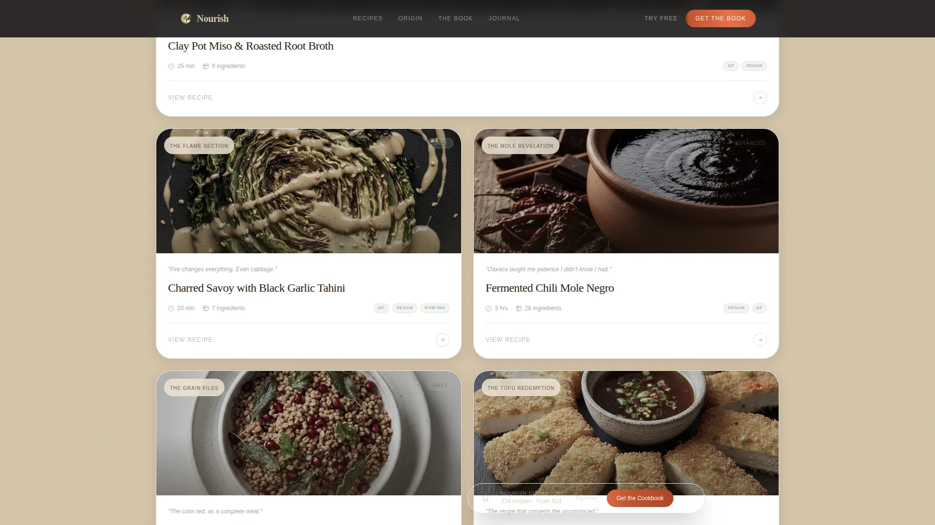 Vegan Food & Dining Blog Website Template