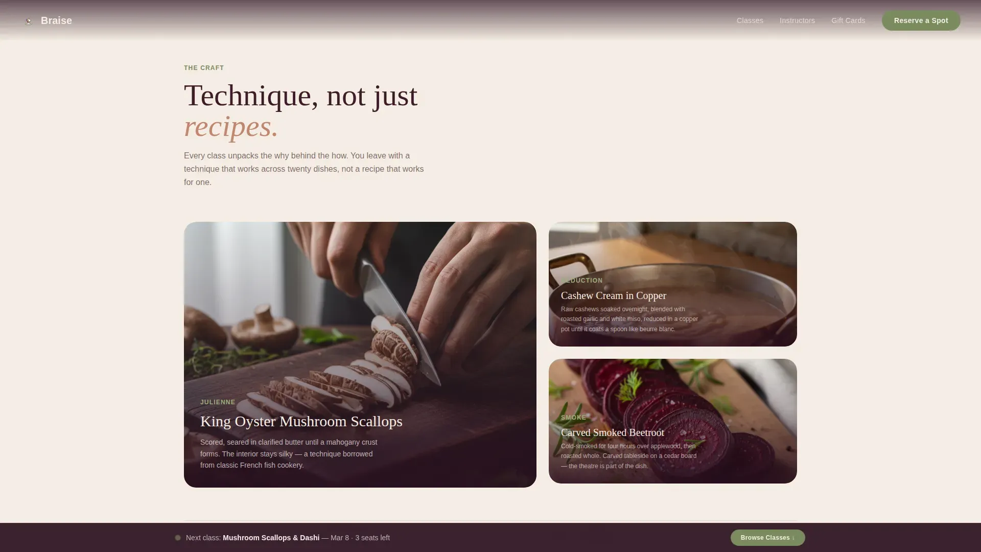 Vegan Cooking Class Landing Page Template