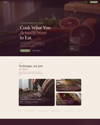 Vegan Cooking Class Landing Page Template