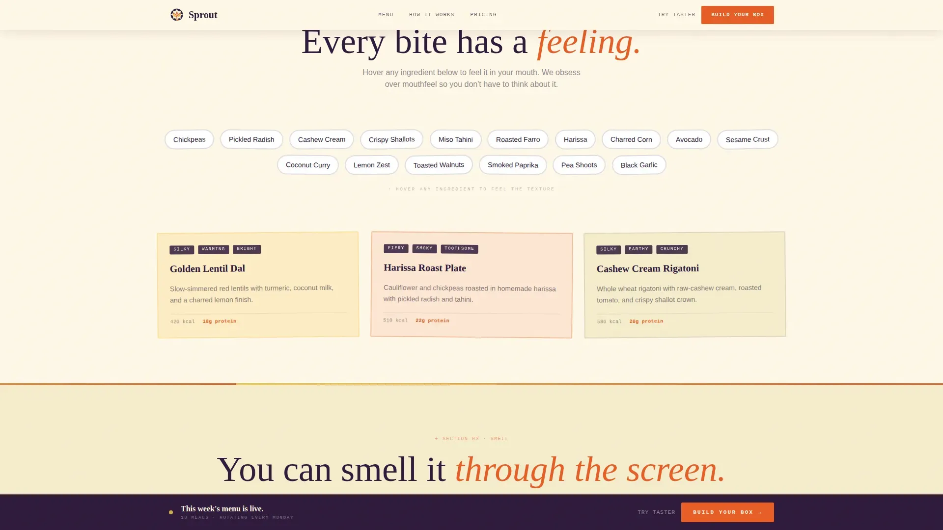 Neo-Retro Vegan Meal Delivery Landing Page Template