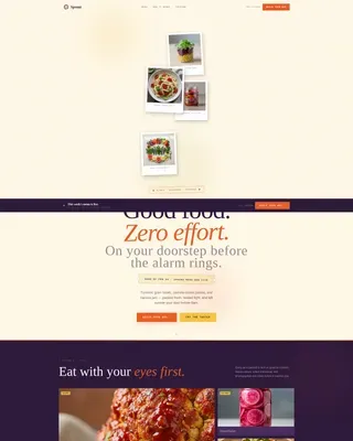 Neo-Retro Vegan Meal Delivery Landing Page Template