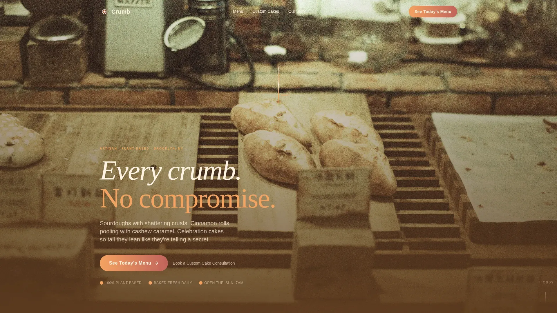 Neo-Retro Vegetarian Bakery Landing Page Template