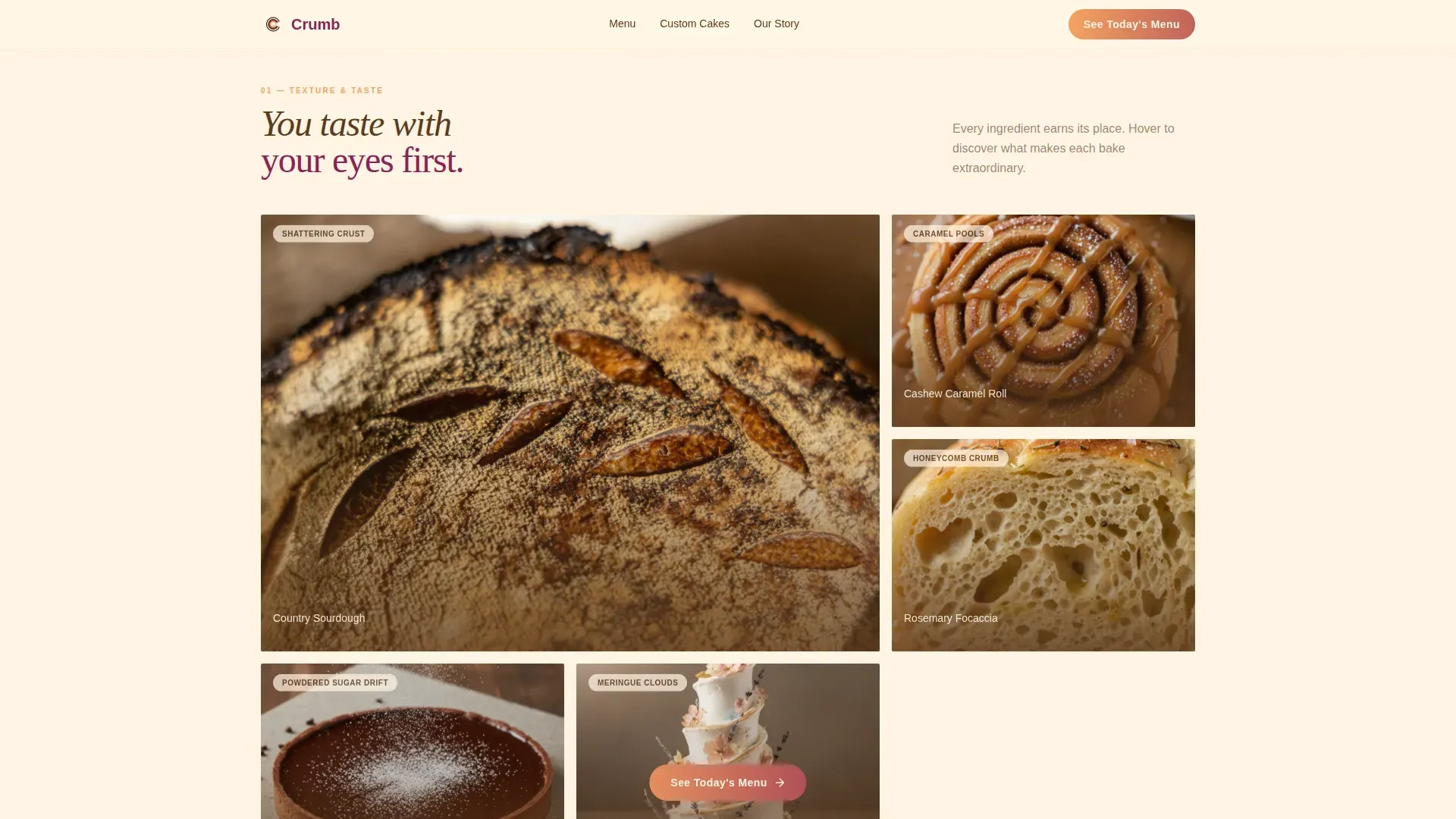 Neo-Retro Vegetarian Bakery Landing Page Template
