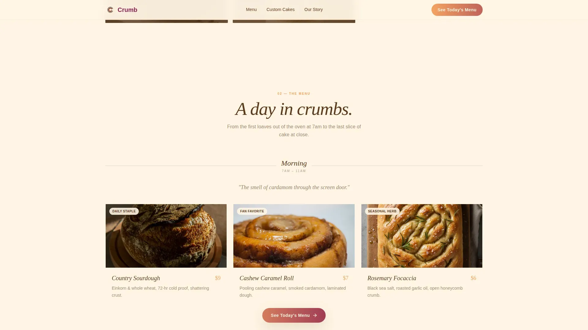 Neo-Retro Vegetarian Bakery Landing Page Template
