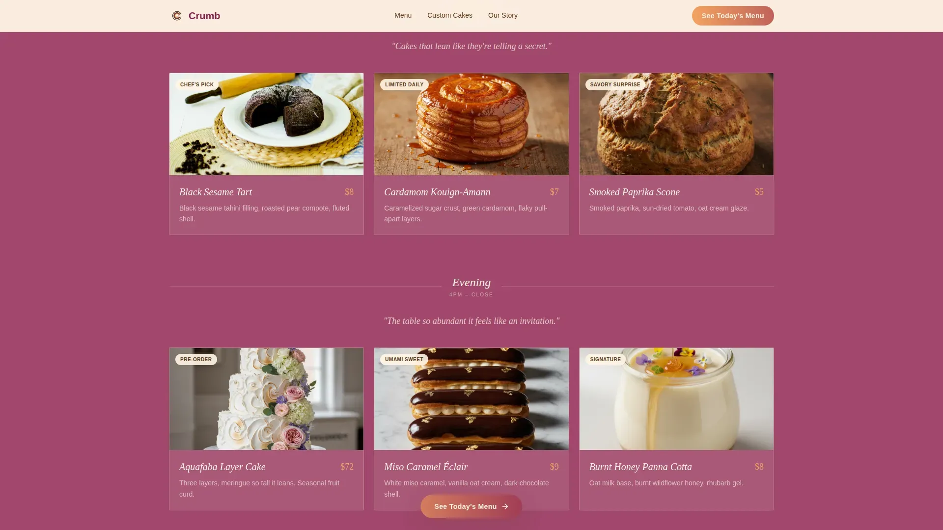 Neo-Retro Vegetarian Bakery Landing Page Template