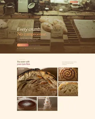 Neo-Retro Vegetarian Bakery Landing Page Template
