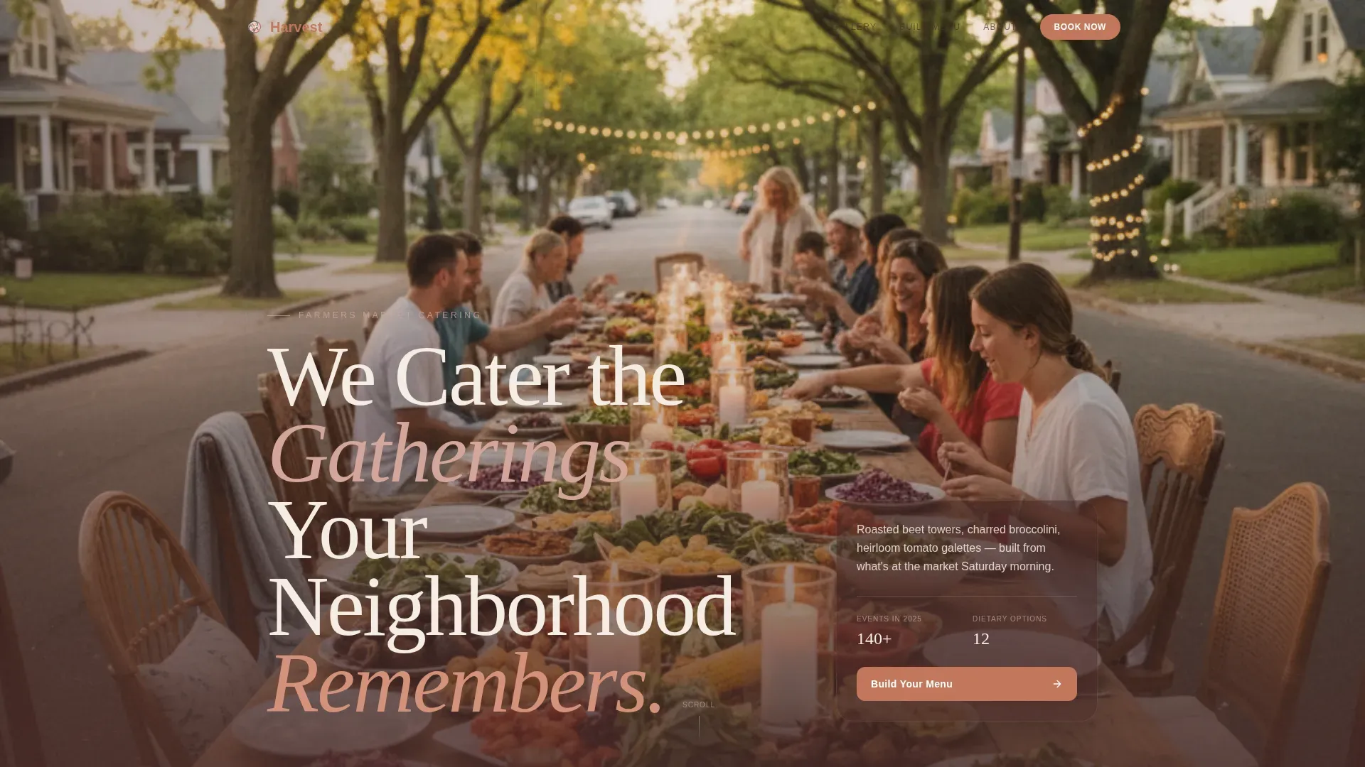 Farm Fresh Vegetarian Catering Landing Page Template