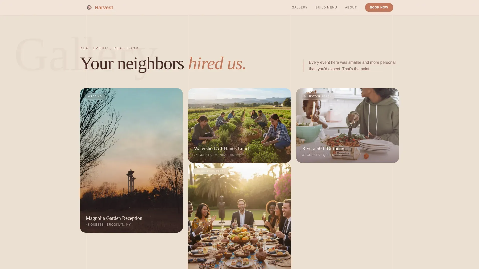 Farm Fresh Vegetarian Catering Landing Page Template