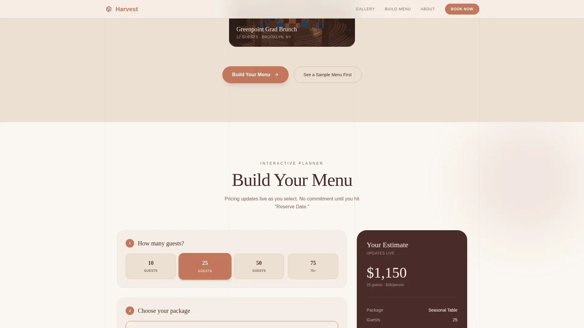 Farm Fresh Vegetarian Catering Landing Page Template