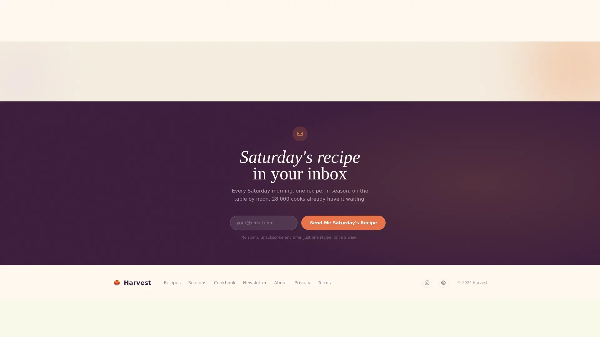 Pastoral Sensory Vegetarian Cookbook Landing Page Template