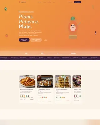 Pastoral Sensory Vegetarian Cookbook Landing Page Template