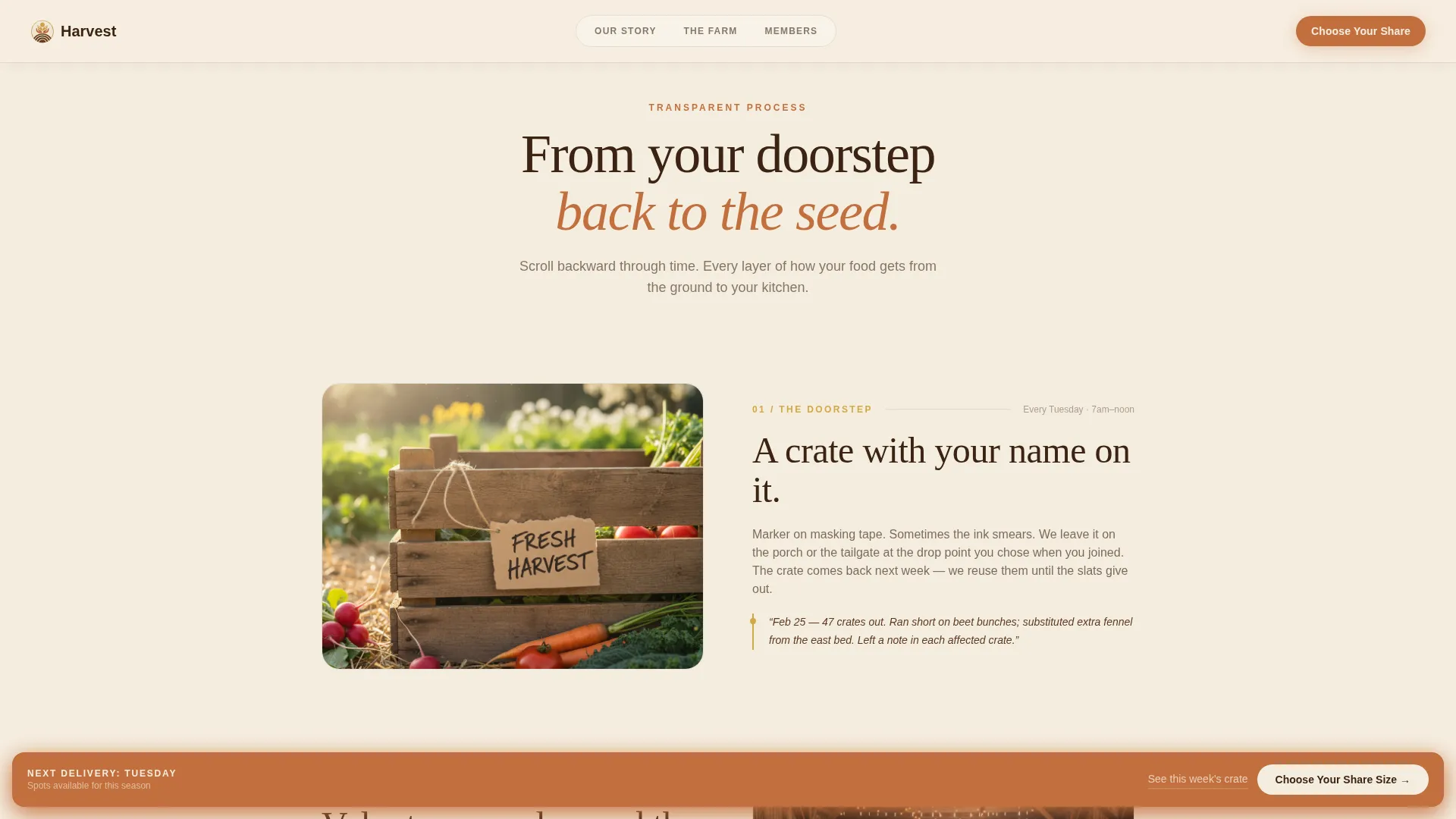 Seasonal CSA Landing Page Template