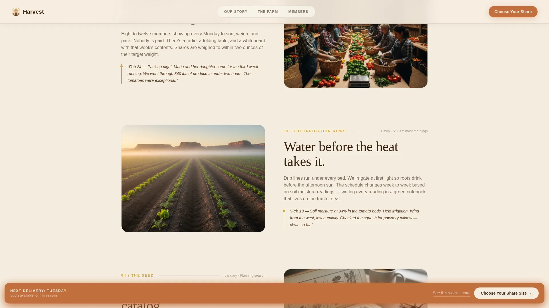 Seasonal CSA Landing Page Template
