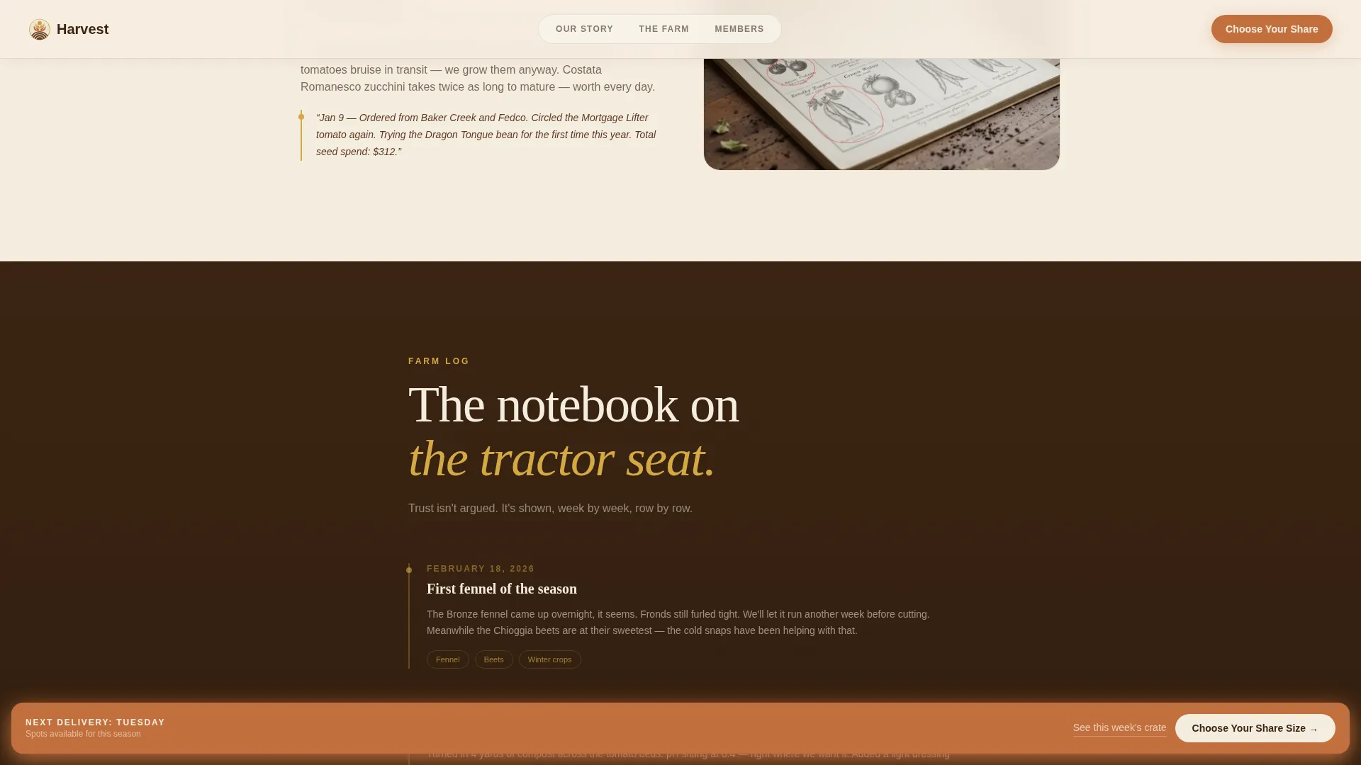 Seasonal CSA Landing Page Template