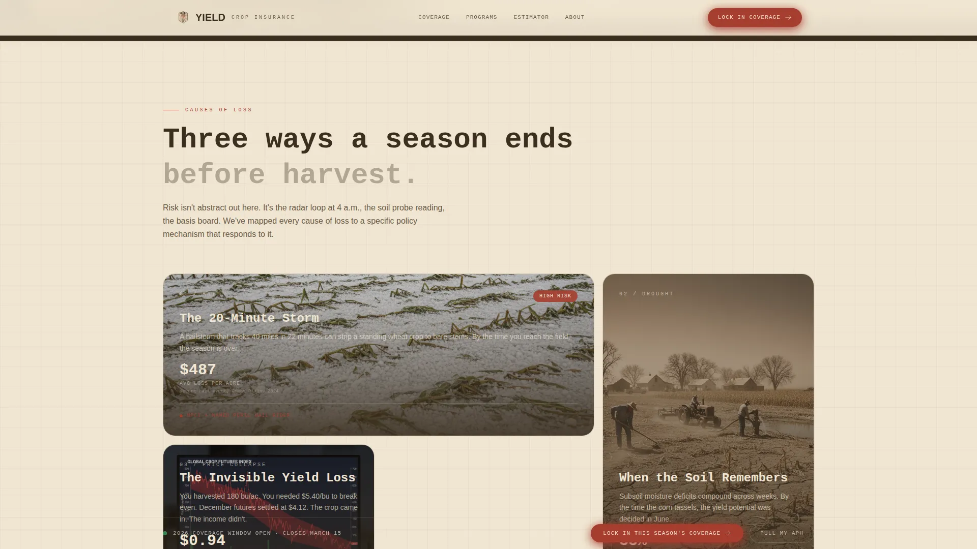 Agricultural Insurance & Finance Pricing Website Template