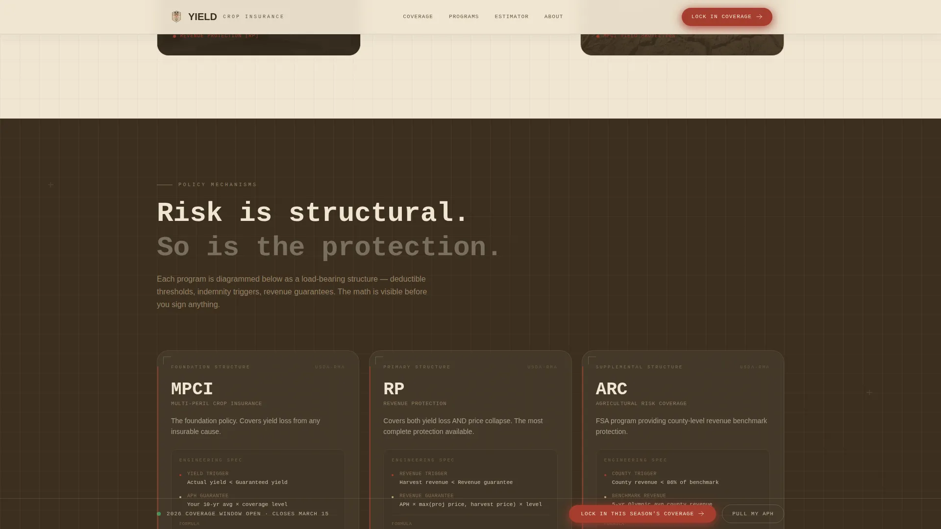 Agricultural Insurance & Finance Pricing Website Template
